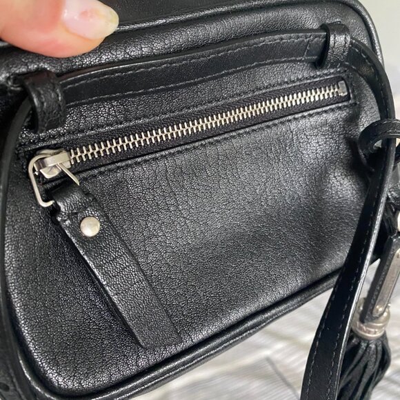 YSL Saint Laurent Black Calfskin Leather Lou Mini Belt Bag Crossbody - Picture 10 of 15